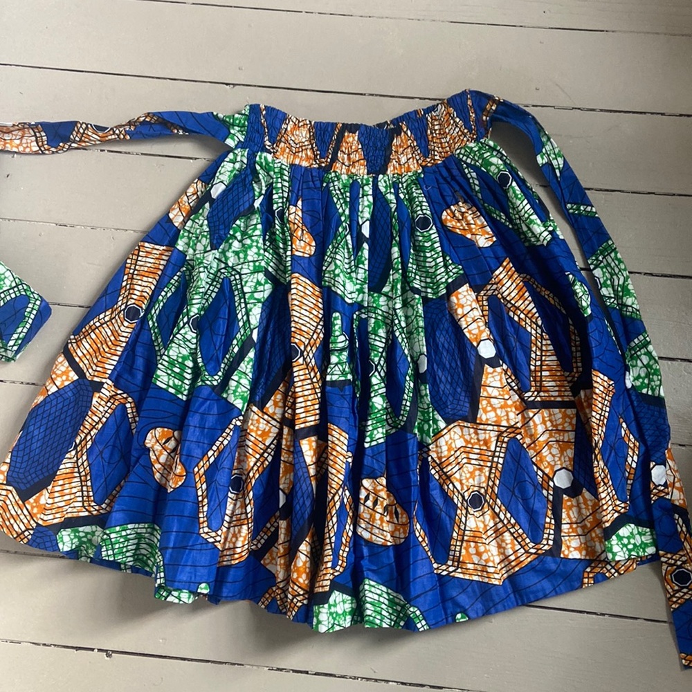 Midi African Wax Print Circle Skirt size Small - Medium